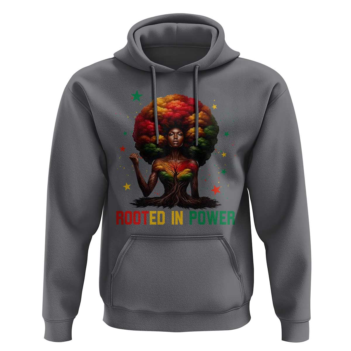 Melanin Queen Rooted In Power Hoodie African American Afro Tree Of Life - Wonder Print Shop