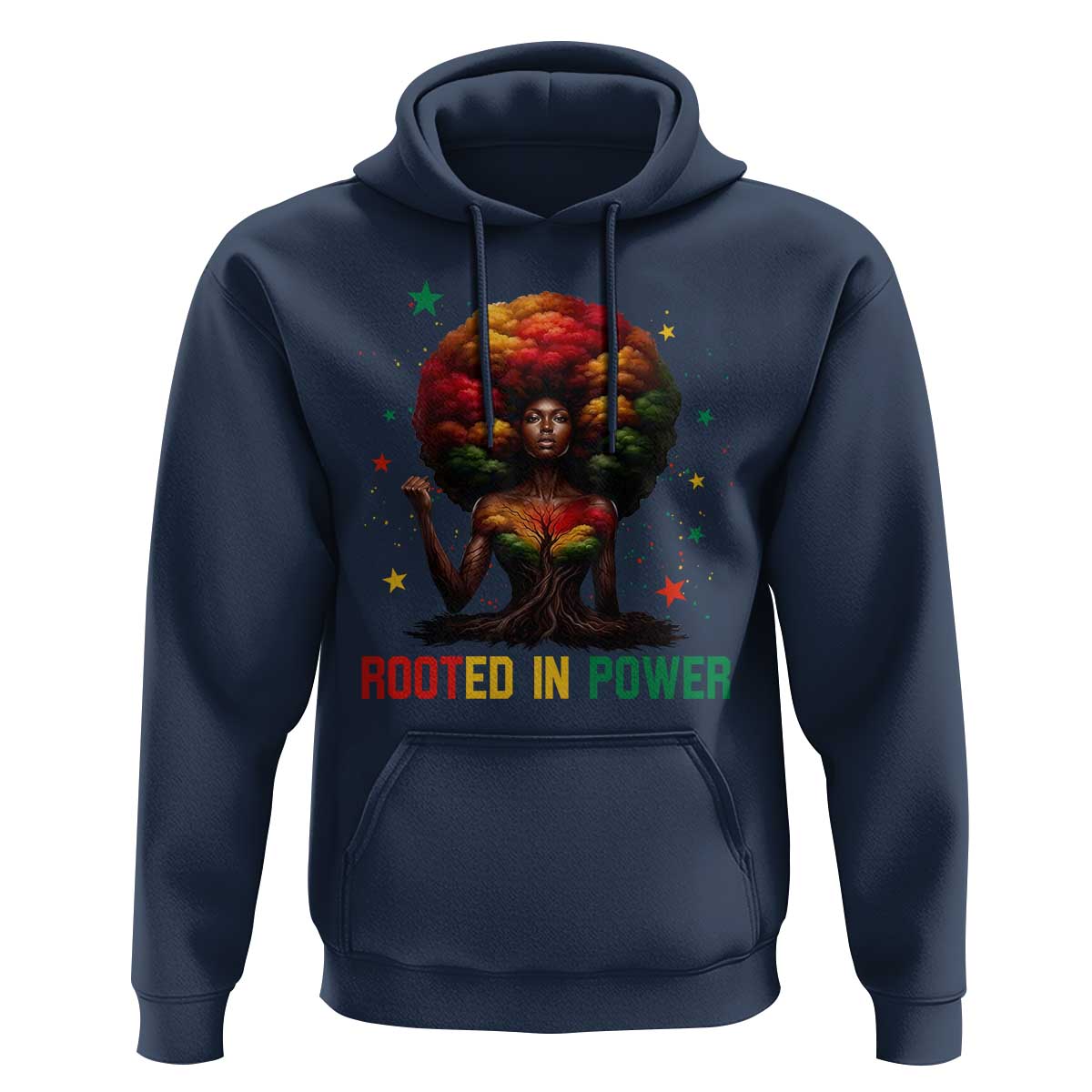 Melanin Queen Rooted In Power Hoodie African American Afro Tree Of Life - Wonder Print Shop