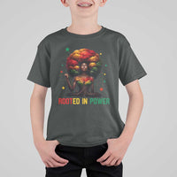 Melanin Queen Rooted In Power T Shirt For Kid African American Afro Tree Of Life - Wonder Print Shop