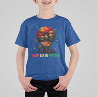 Melanin Queen Rooted In Power T Shirt For Kid African American Afro Tree Of Life - Wonder Print Shop