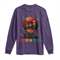 Melanin Queen Rooted In Power Long Sleeve Shirt African American Afro Tree Of Life - Wonder Print Shop