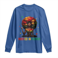 Melanin Queen Rooted In Power Long Sleeve Shirt African American Afro Tree Of Life - Wonder Print Shop