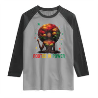 Melanin Queen Rooted In Power Raglan Shirt African American Afro Tree Of Life - Wonder Print Shop