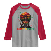 Melanin Queen Rooted In Power Raglan Shirt African American Afro Tree Of Life - Wonder Print Shop
