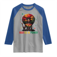 Melanin Queen Rooted In Power Raglan Shirt African American Afro Tree Of Life - Wonder Print Shop