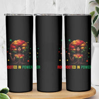 Melanin Queen Rooted In Power Skinny Tumbler African American Afro Tree Of Life - Wonder Print Shop