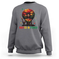 Melanin Queen Rooted In Power Sweatshirt African American Afro Tree Of Life - Wonder Print Shop