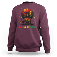 Melanin Queen Rooted In Power Sweatshirt African American Afro Tree Of Life - Wonder Print Shop