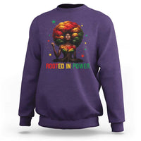 Melanin Queen Rooted In Power Sweatshirt African American Afro Tree Of Life - Wonder Print Shop