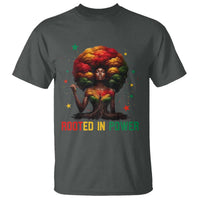 Melanin Queen Rooted In Power T Shirt African American Afro Tree Of Life - Wonder Print Shop