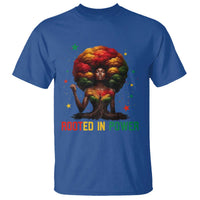 Melanin Queen Rooted In Power T Shirt African American Afro Tree Of Life - Wonder Print Shop