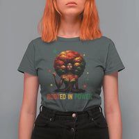 Melanin Queen Rooted In Power T Shirt For Women African American Afro Tree Of Life - Wonder Print Shop