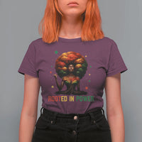 Melanin Queen Rooted In Power T Shirt For Women African American Afro Tree Of Life - Wonder Print Shop