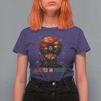 Melanin Queen Rooted In Power T Shirt For Women African American Afro Tree Of Life - Wonder Print Shop