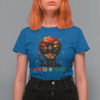 Melanin Queen Rooted In Power T Shirt For Women African American Afro Tree Of Life - Wonder Print Shop