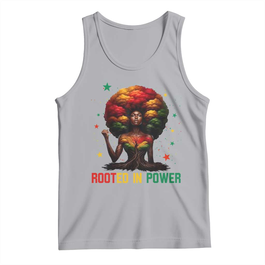 Melanin Queen Rooted In Power Tank Top African American Afro Tree Of Life - Wonder Print Shop