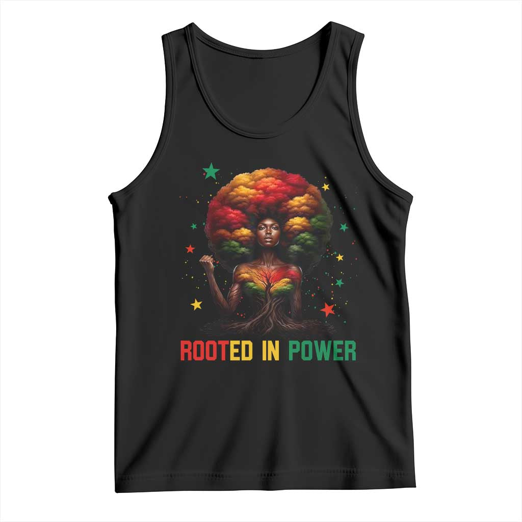 Melanin Queen Rooted In Power Tank Top African American Afro Tree Of Life - Wonder Print Shop