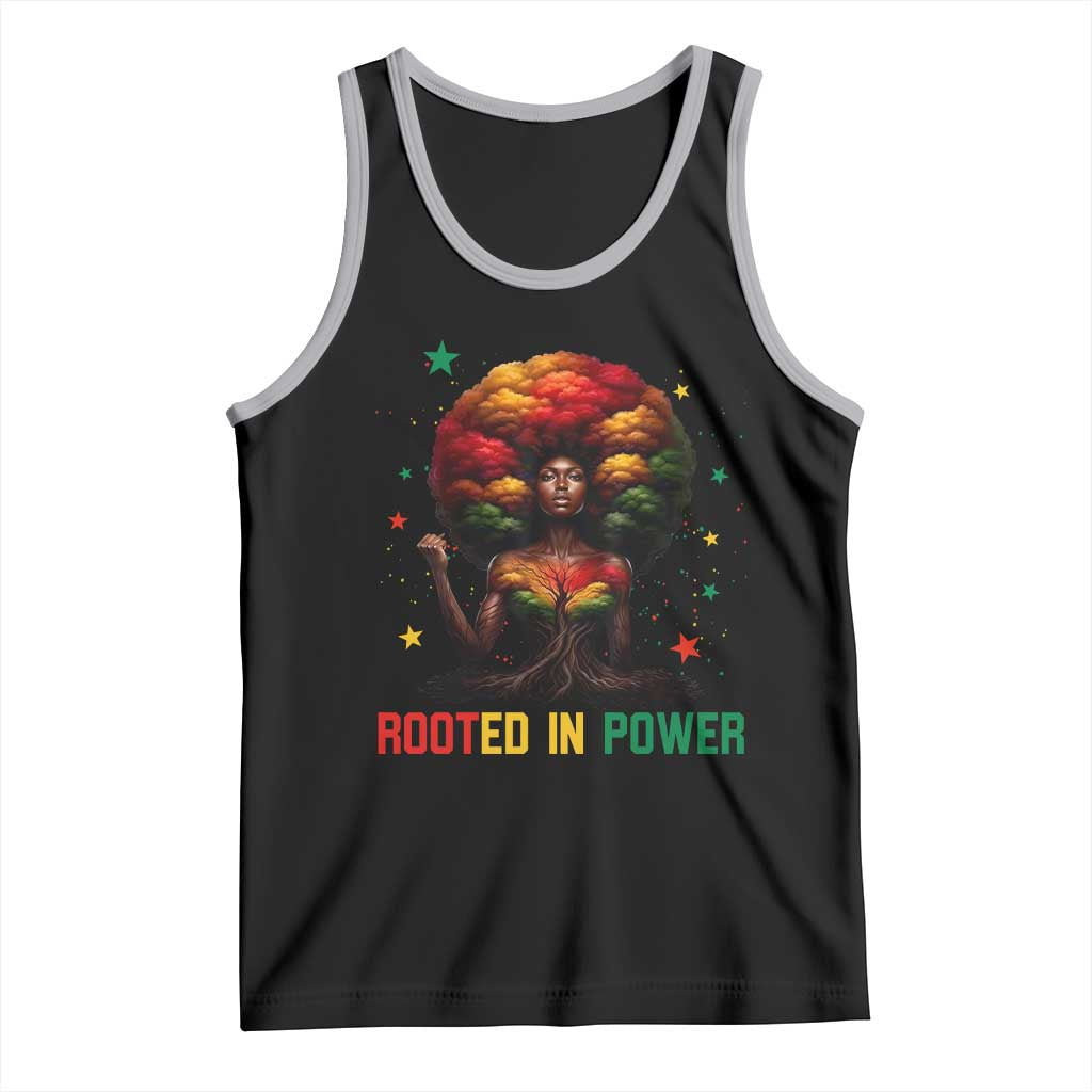 Melanin Queen Rooted In Power Tank Top African American Afro Tree Of Life - Wonder Print Shop