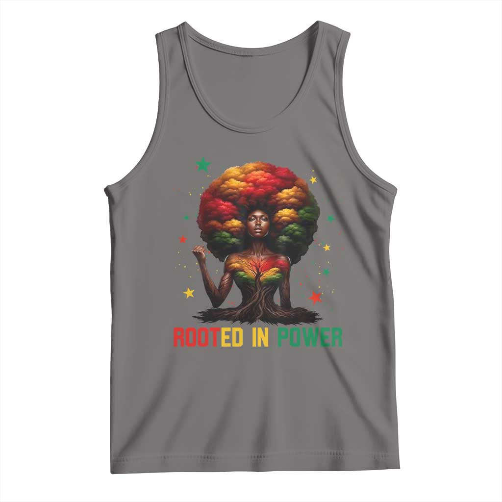 Melanin Queen Rooted In Power Tank Top African American Afro Tree Of Life - Wonder Print Shop