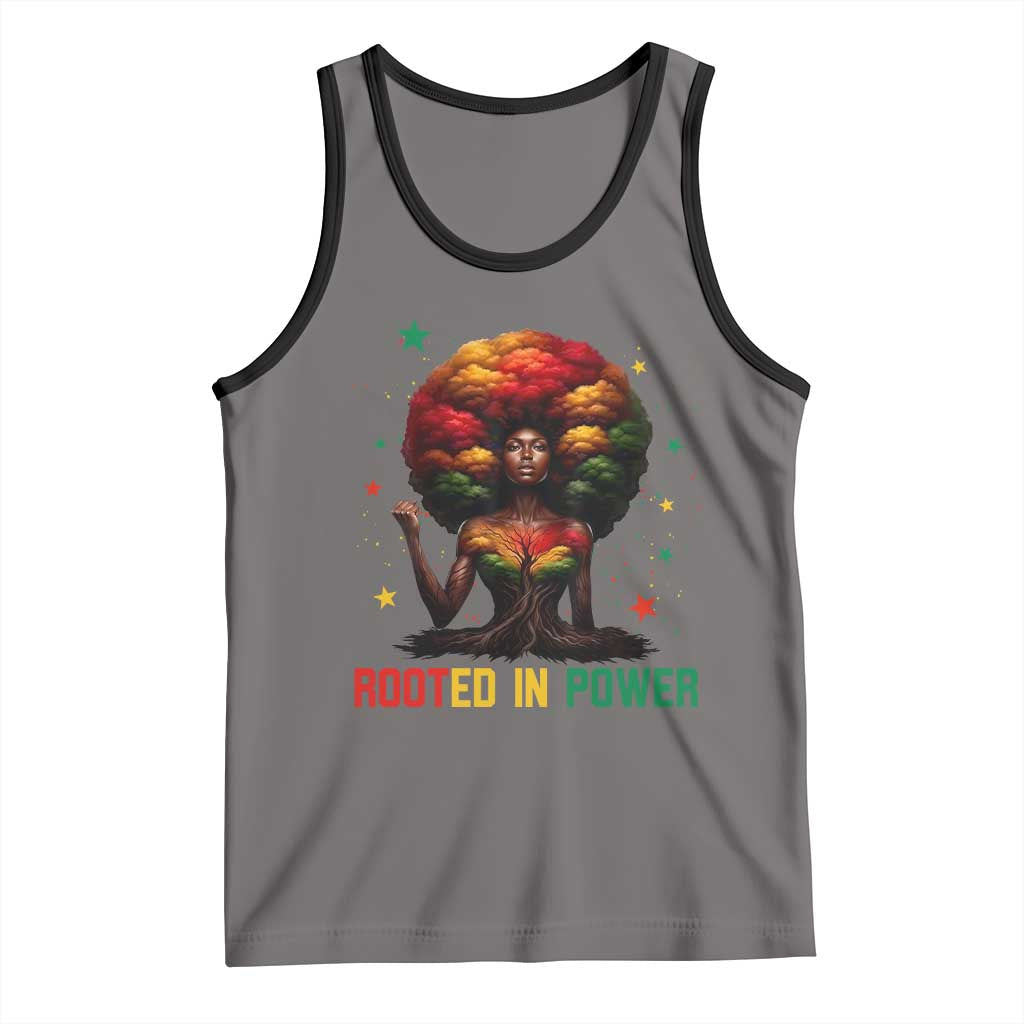 Melanin Queen Rooted In Power Tank Top African American Afro Tree Of Life - Wonder Print Shop