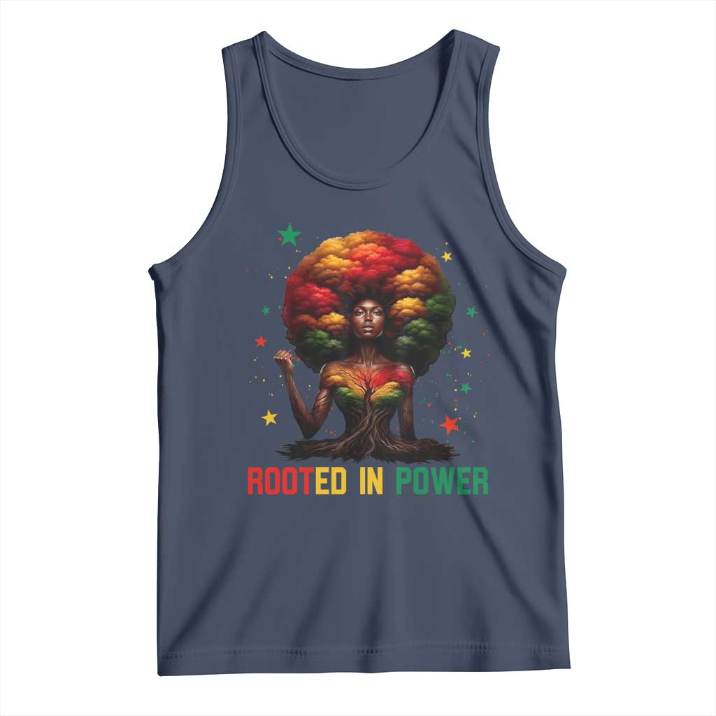 Melanin Queen Rooted In Power Tank Top African American Afro Tree Of Life - Wonder Print Shop