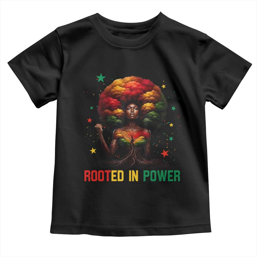 Melanin Queen Rooted In Power Toddler T Shirt African American Afro Tree Of Life - Wonder Print Shop