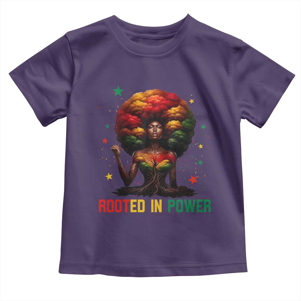 Melanin Queen Rooted In Power Toddler T Shirt African American Afro Tree Of Life - Wonder Print Shop