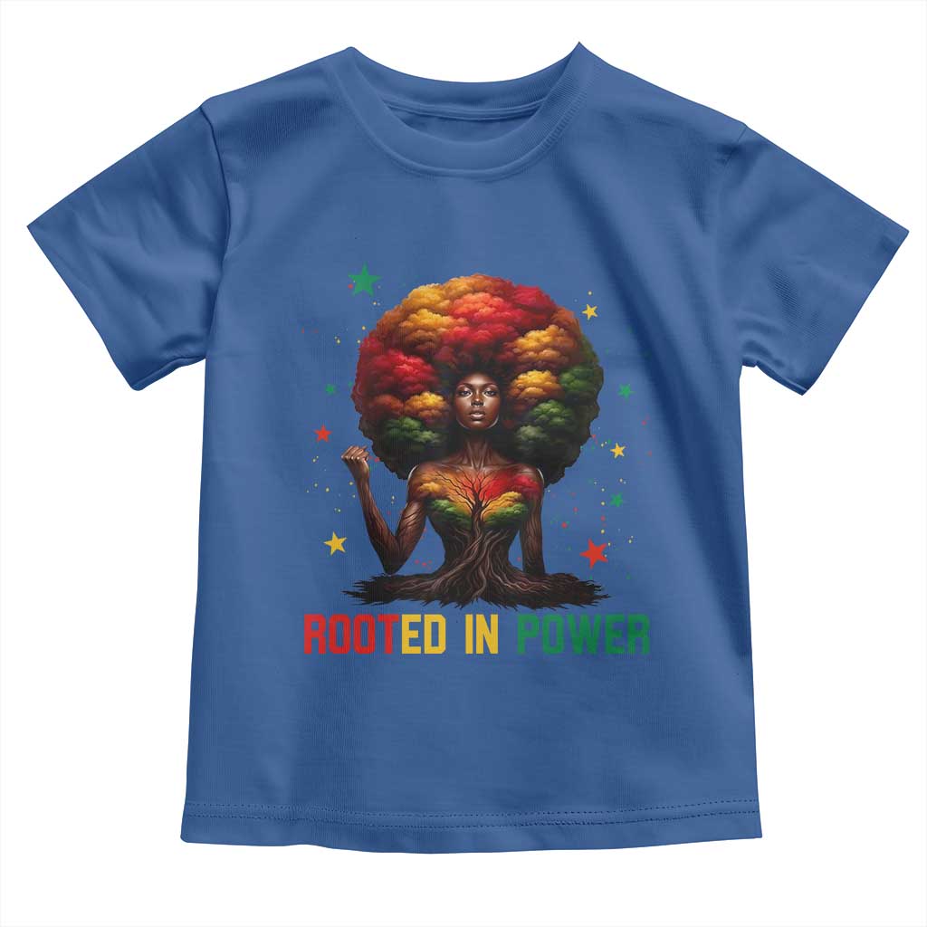 Melanin Queen Rooted In Power Toddler T Shirt African American Afro Tree Of Life - Wonder Print Shop
