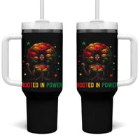 Melanin Queen Rooted In Power Tumbler With Handle African American Afro Tree Of Life - Wonder Print Shop