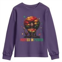 Melanin Queen Rooted In Power Youth Sweatshirt African American Afro Tree Of Life - Wonder Print Shop