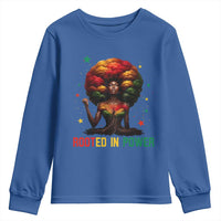 Melanin Queen Rooted In Power Youth Sweatshirt African American Afro Tree Of Life - Wonder Print Shop