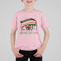 Breaking Every Chain T Shirt For Kid Black History Month Freedom Gift - Wonder Print Shop