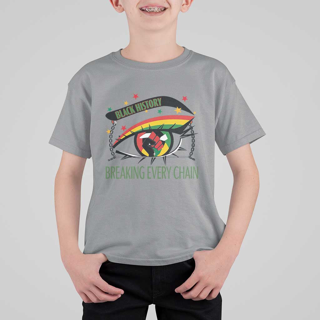 Breaking Every Chain T Shirt For Kid Black History Month Freedom Gift - Wonder Print Shop