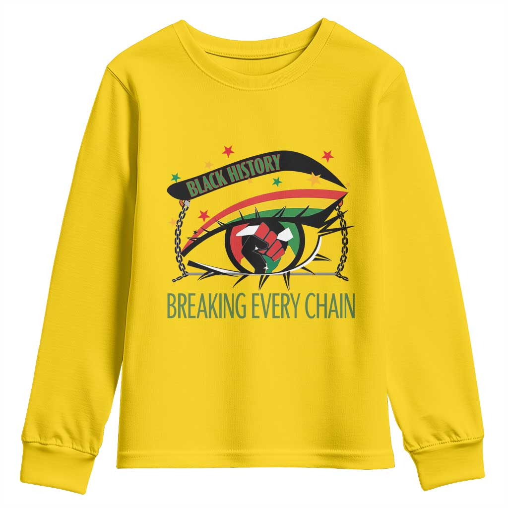 Breaking Every Chain Youth Sweatshirt Black History Month Freedom Gift - Wonder Print Shop
