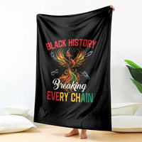 Phoenix Rising Breaking Every Chain Throw Blanket Black History Month Freedom Gift - Wonder Print Shop