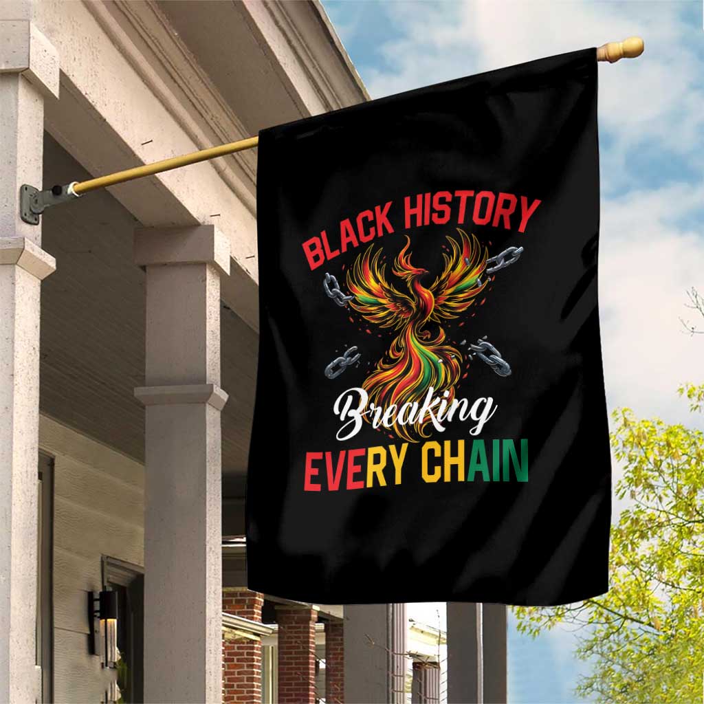 Phoenix Rising Breaking Every Chain Garden Flag Black History Month Freedom Gift - Wonder Print Shop