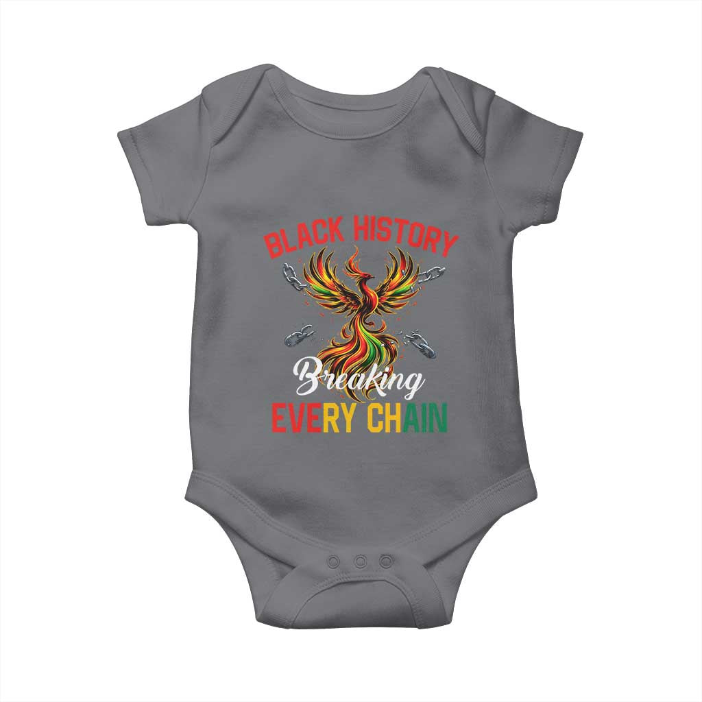 Phoenix Rising Breaking Every Chain Baby Onesie Black History Month Freedom Gift - Wonder Print Shop