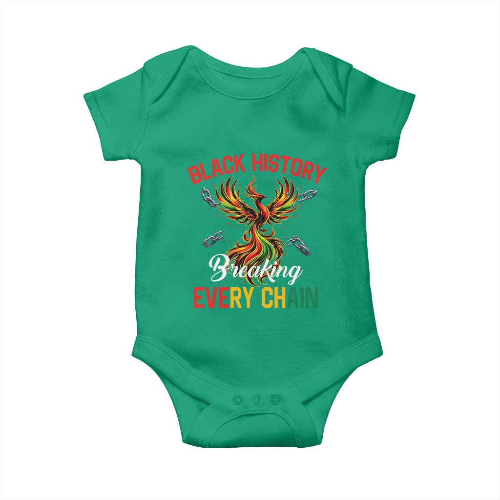 Phoenix Rising Breaking Every Chain Baby Onesie Black History Month Freedom Gift - Wonder Print Shop