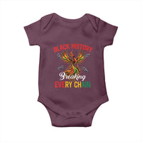 Phoenix Rising Breaking Every Chain Baby Onesie Black History Month Freedom Gift - Wonder Print Shop