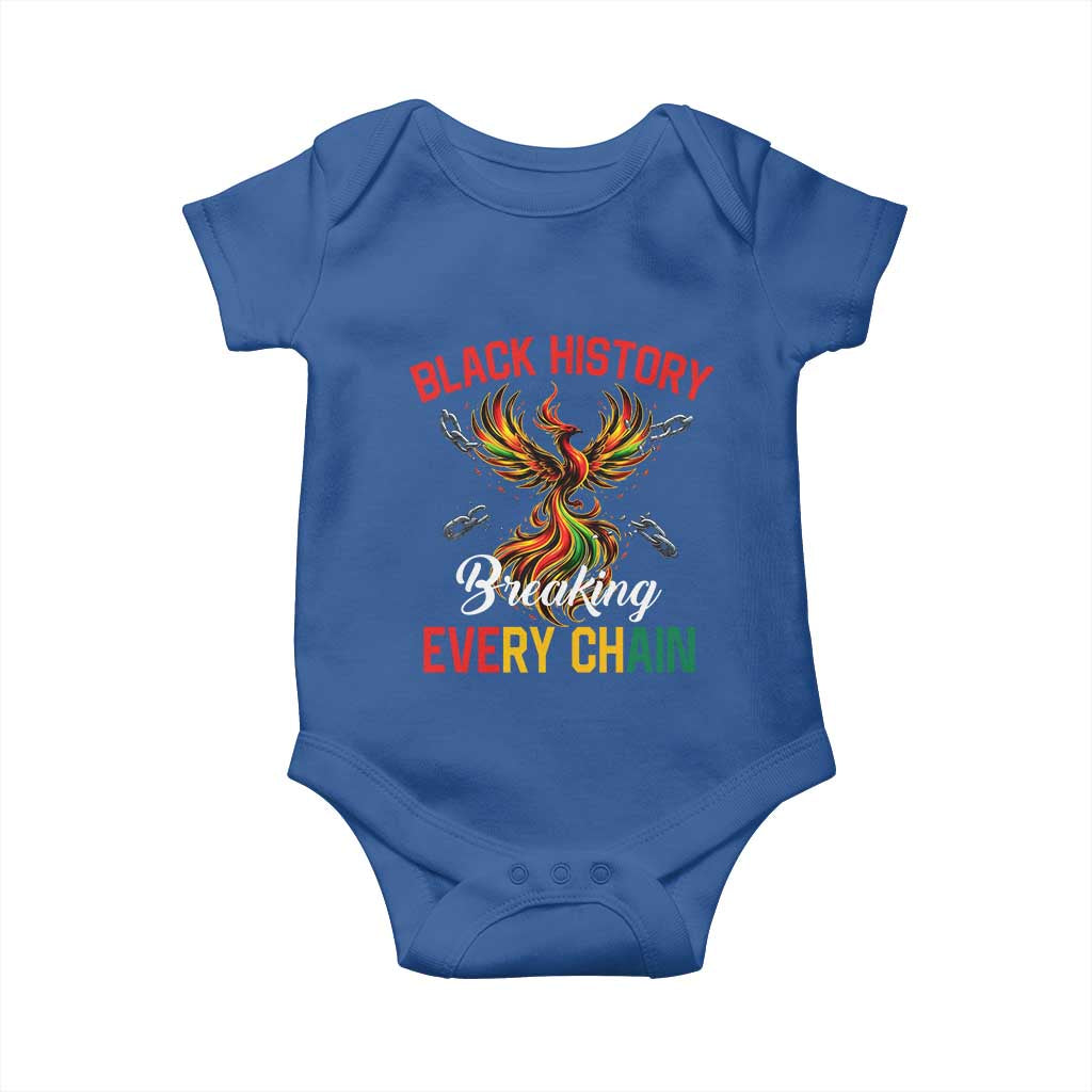 Phoenix Rising Breaking Every Chain Baby Onesie Black History Month Freedom Gift - Wonder Print Shop