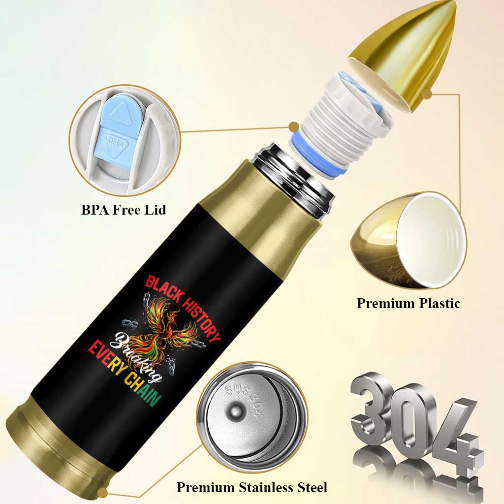 Phoenix Rising Breaking Every Chain Bullet Tumbler Black History Month Freedom Gift - Wonder Print Shop