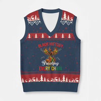 Phoenix Rising Breaking Every Chain V-Neck Knit Sweater Vest Black History Month Freedom Gift - Wonder Print Shop