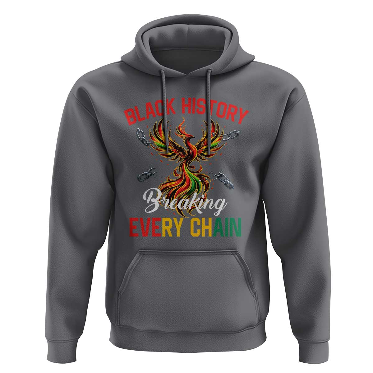 Phoenix Rising Breaking Every Chain Hoodie Black History Month Freedom Gift - Wonder Print Shop