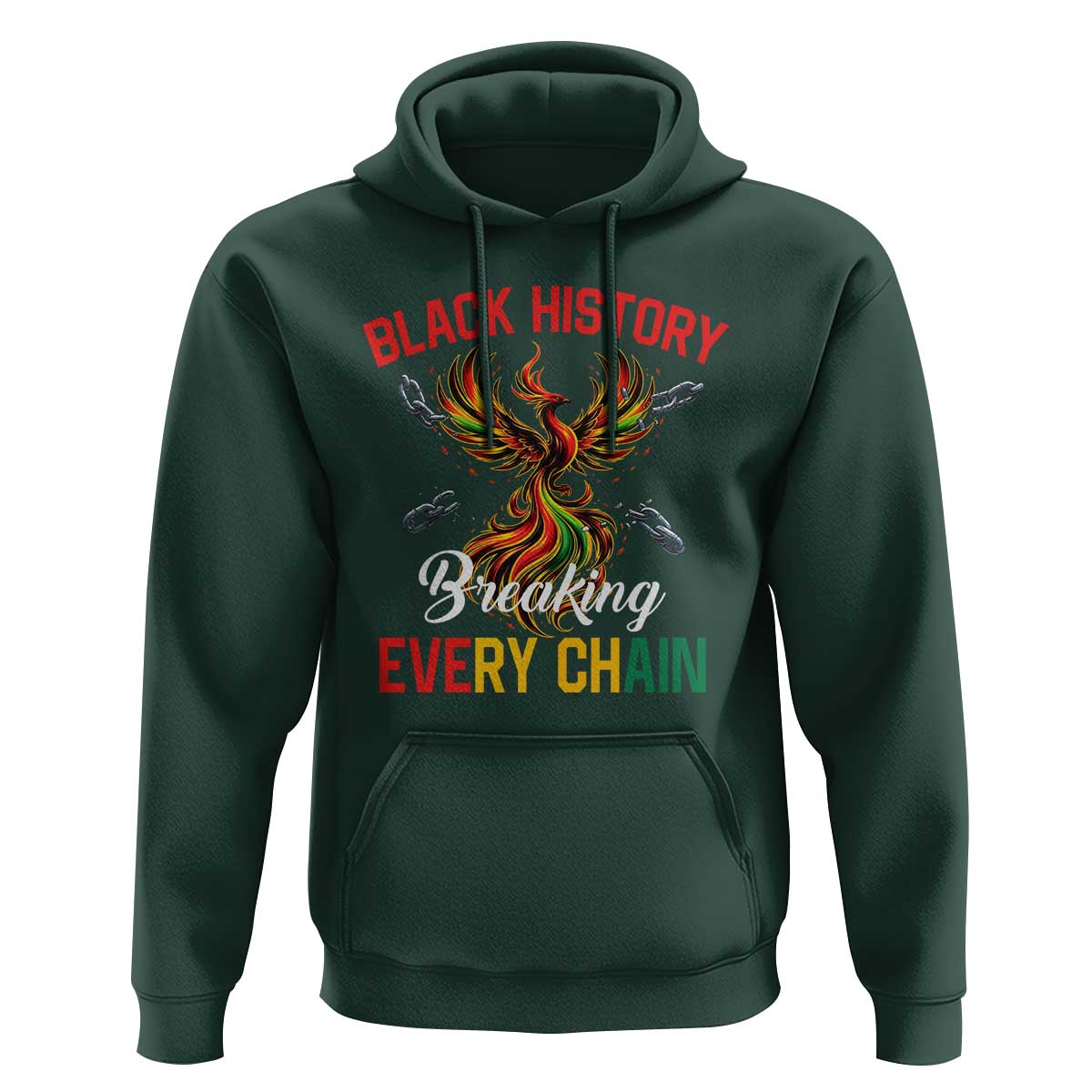 Phoenix Rising Breaking Every Chain Hoodie Black History Month Freedom Gift - Wonder Print Shop