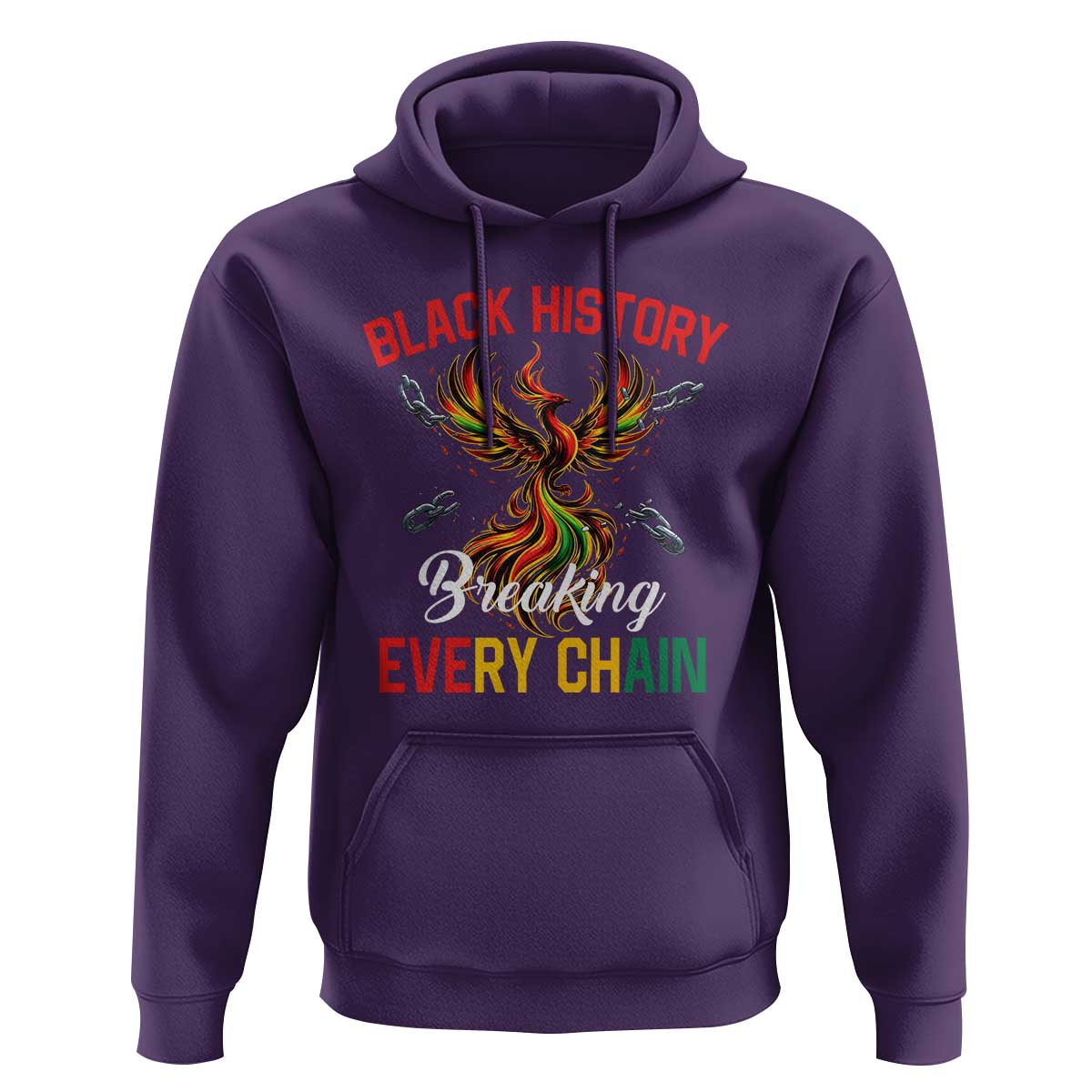 Phoenix Rising Breaking Every Chain Hoodie Black History Month Freedom Gift - Wonder Print Shop