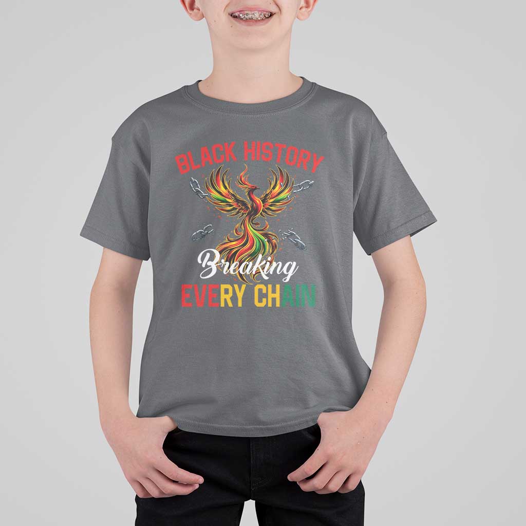 Phoenix Rising Breaking Every Chain T Shirt For Kid Black History Month Freedom Gift - Wonder Print Shop