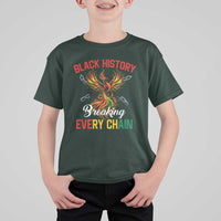 Phoenix Rising Breaking Every Chain T Shirt For Kid Black History Month Freedom Gift - Wonder Print Shop