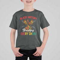 Phoenix Rising Breaking Every Chain T Shirt For Kid Black History Month Freedom Gift - Wonder Print Shop