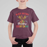Phoenix Rising Breaking Every Chain T Shirt For Kid Black History Month Freedom Gift - Wonder Print Shop