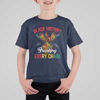 Phoenix Rising Breaking Every Chain T Shirt For Kid Black History Month Freedom Gift - Wonder Print Shop